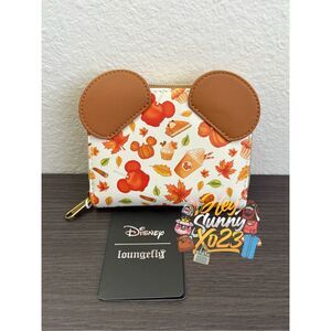 Loungefly Disney Mickey Mouse Pumpkin Fall Treats Zip Wallet